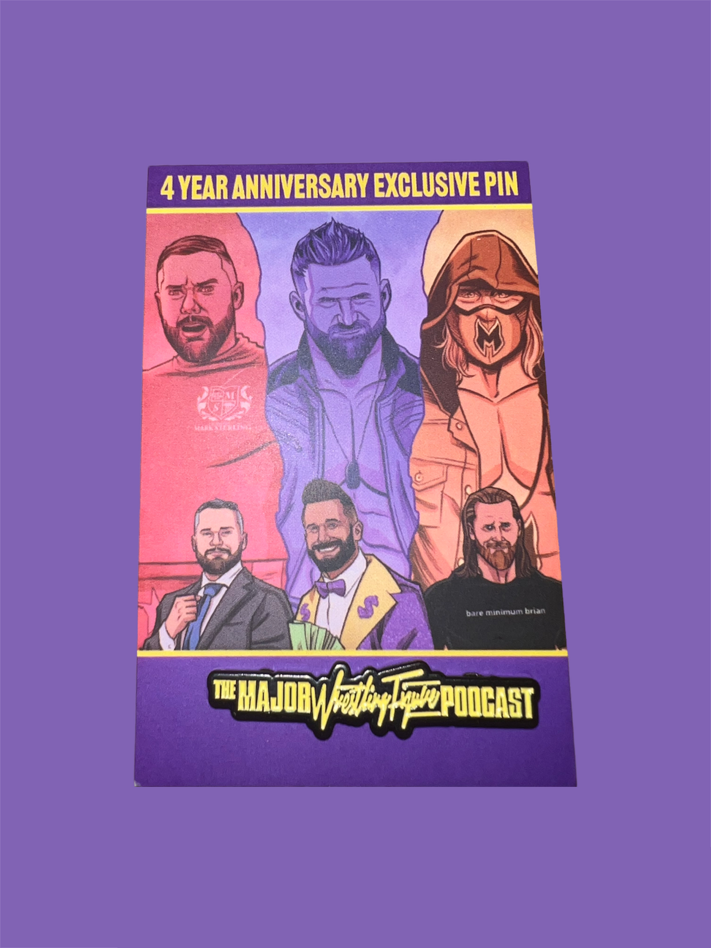 Major Wrestling Figure Podcast 4 Year Anniversary Pin
